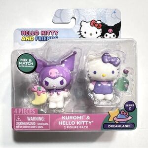 Hello Kitty & Kuromi Sanrio Friends 2 Figurine Set 6+ Ages Toy Mix Match New